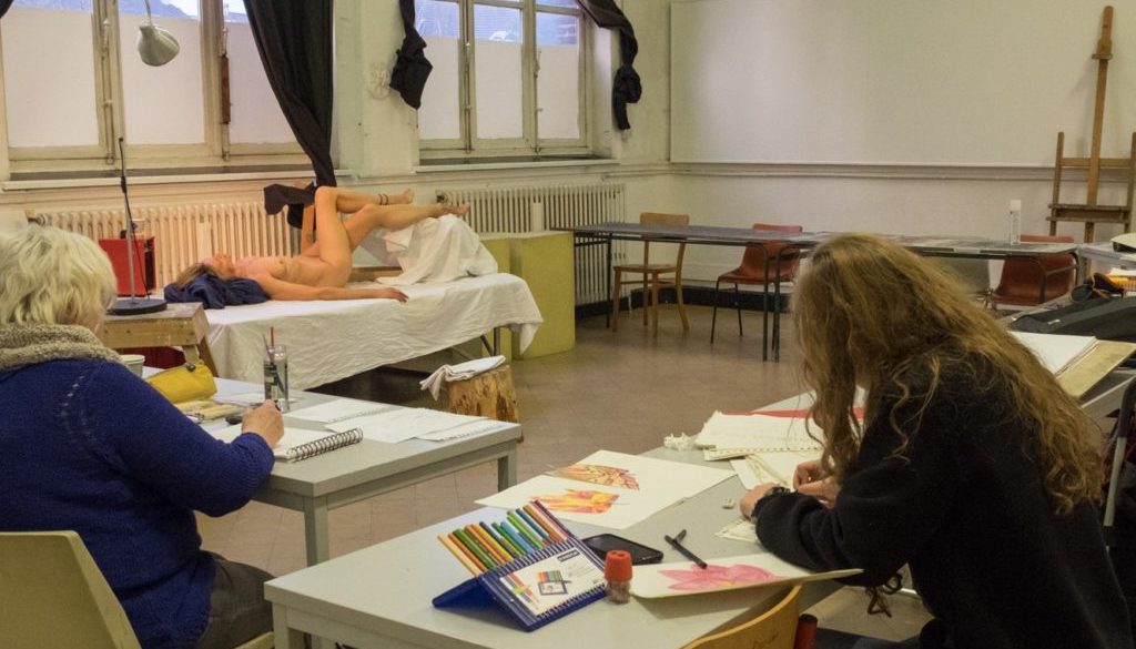 atelier-Szymkowicz image d'étudiants de l'atelier au travail