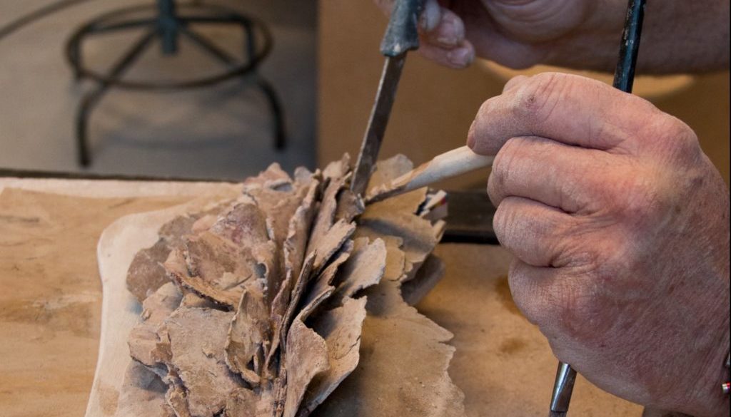 image d'une sculpture en cours de réalisation