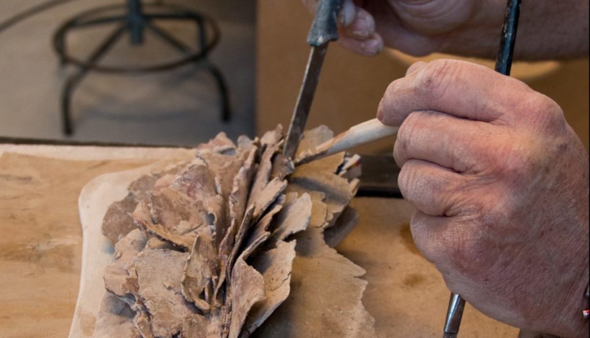 atelier-ceramique-sculpturale image d'une sculpture en cours de réalisation